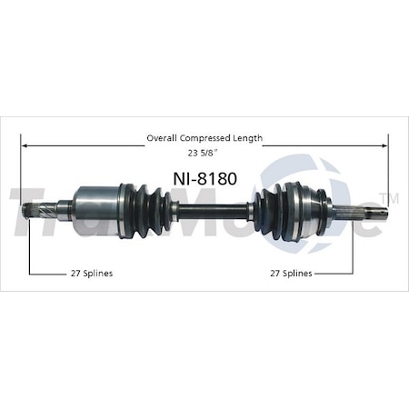 Surtrack Axle Cv Axle Shaft, Ni-8180 NI-8180
